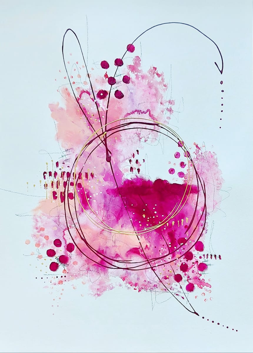 Cherry Blossoms by Haggith van Hees  Image: Cherry Blossoms
mixed media on paper
in a gold frame