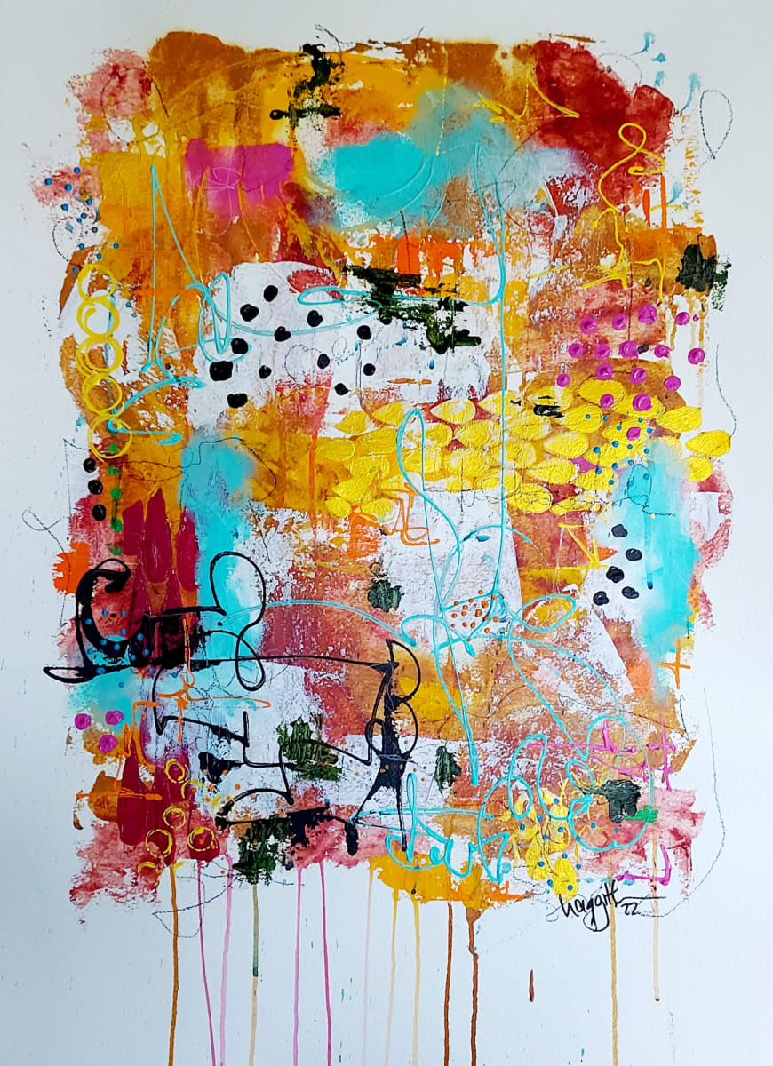 No Title by Haggith van Hees  Image: No Title
in a black frame with turquoise passe-partout
