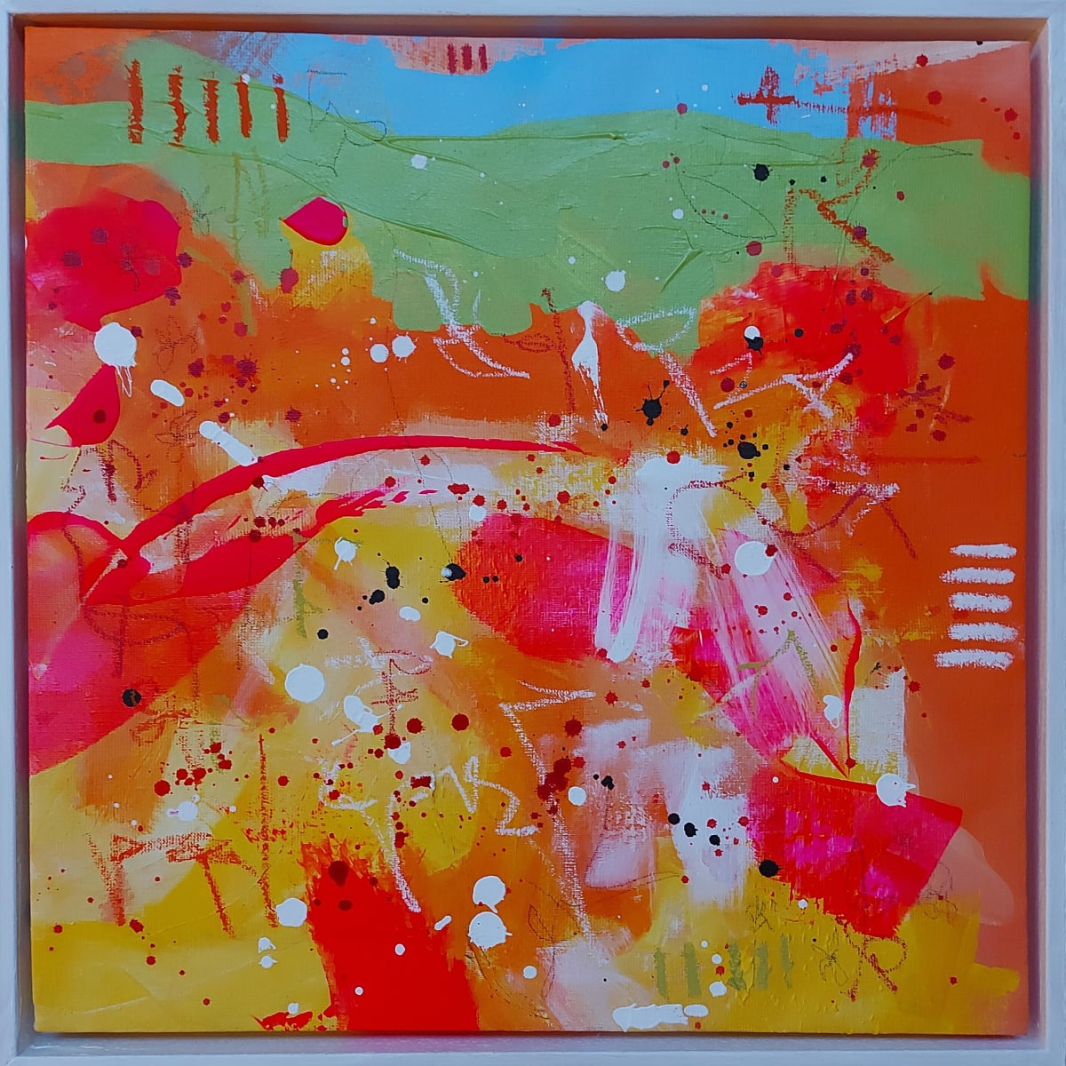 triptych III by Haggith van Hees  Image: Triptych part III
mixed media on canvas
in a white floater frame
If 3 sold together: 750 euro each