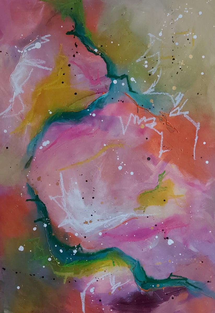 Aurora by Haggith van Hees  Image: Aurora
mixed media on canvas
in a white floater frame