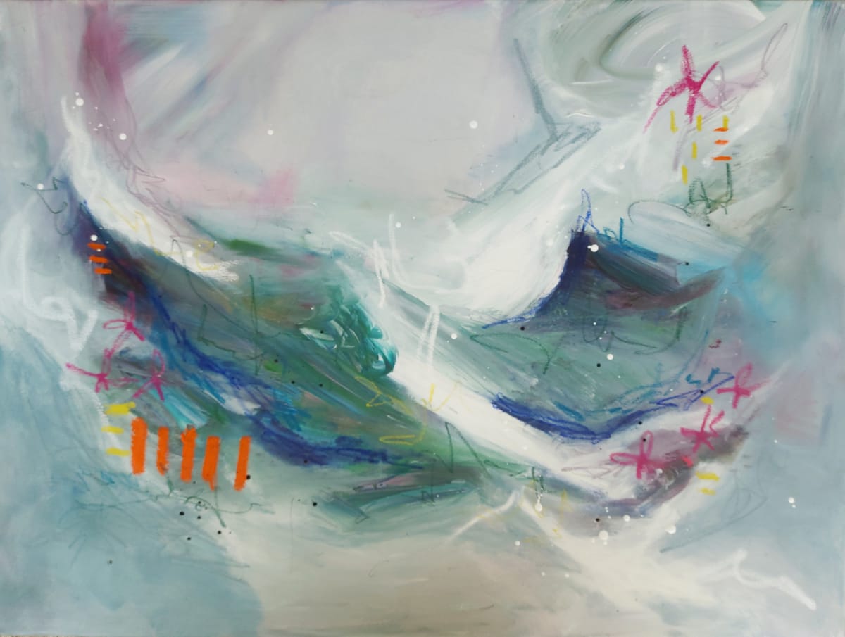 The Clash of the Inner Demons by Haggith van Hees  Image: The Clash of the Inner Demons
mixed media on canvas
in a white floater frame