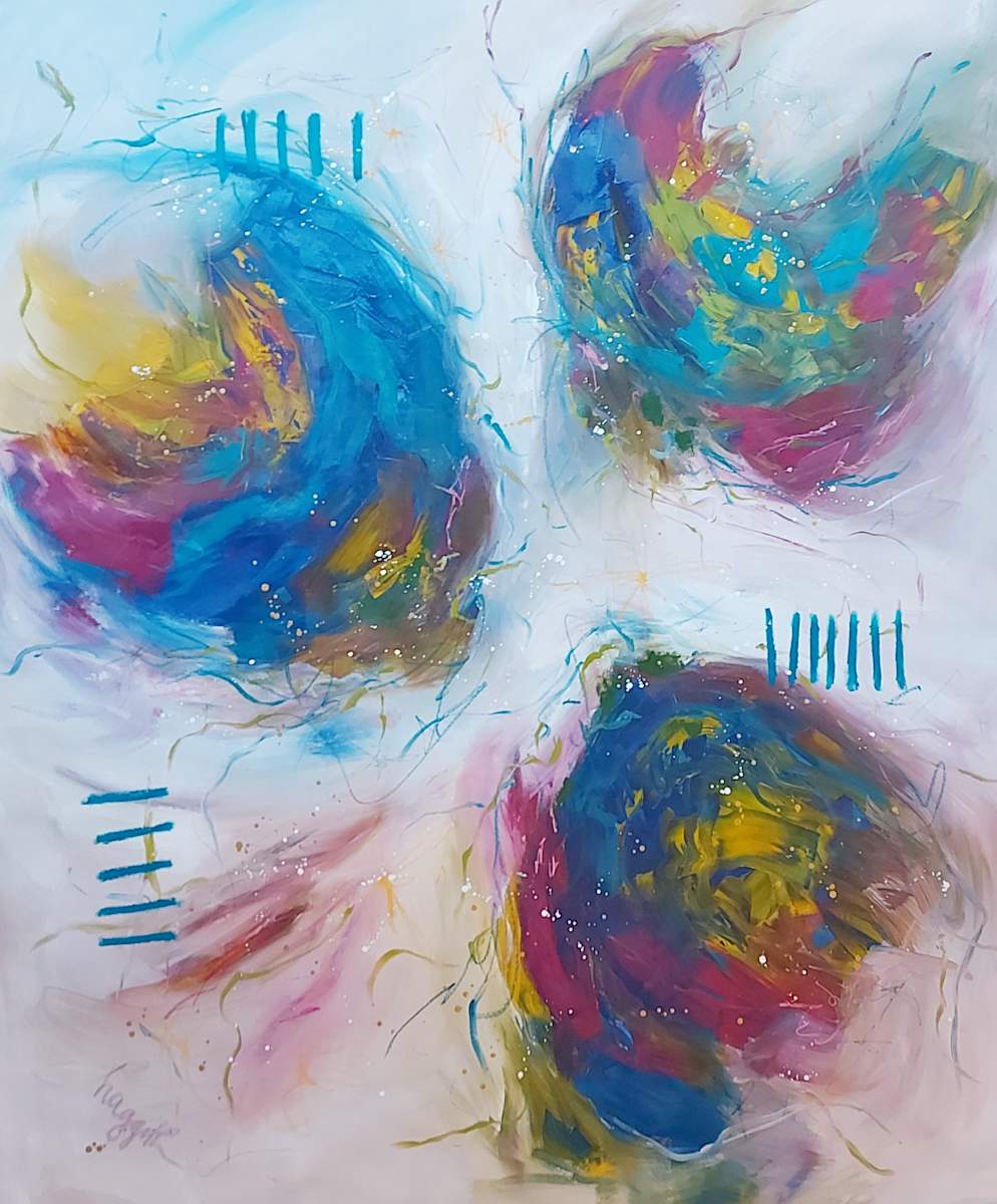 Let's Go Back by Haggith van Hees  Image: acrylic, oil, oil pastels, ink, charcoal on canvas