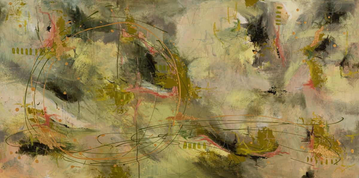 Everything will be Alright Tomorrow by Haggith van Hees  Image: mixed media with gold leaf on canvas
in a gold floater frame