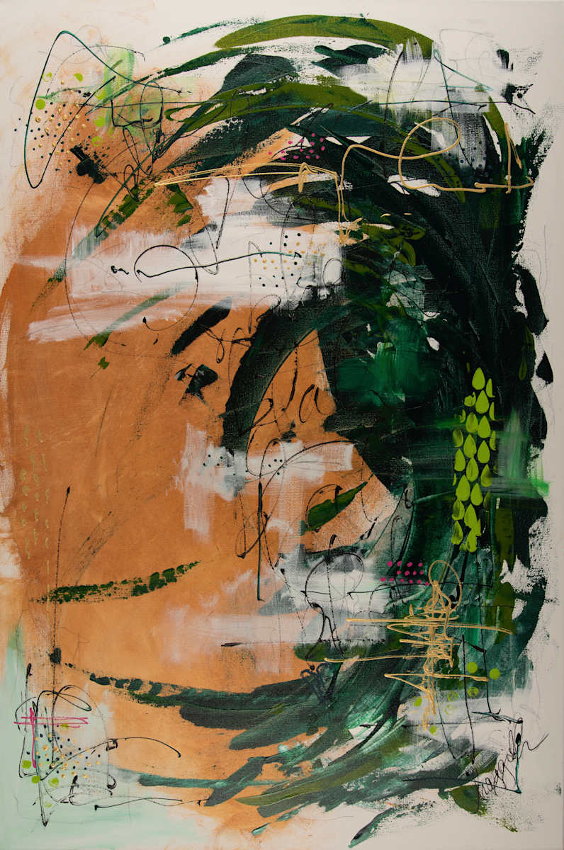 Opinionated aka Mind against Heart by Haggith van Hees  Image: mixed media on canvas
in a wooden floater frame