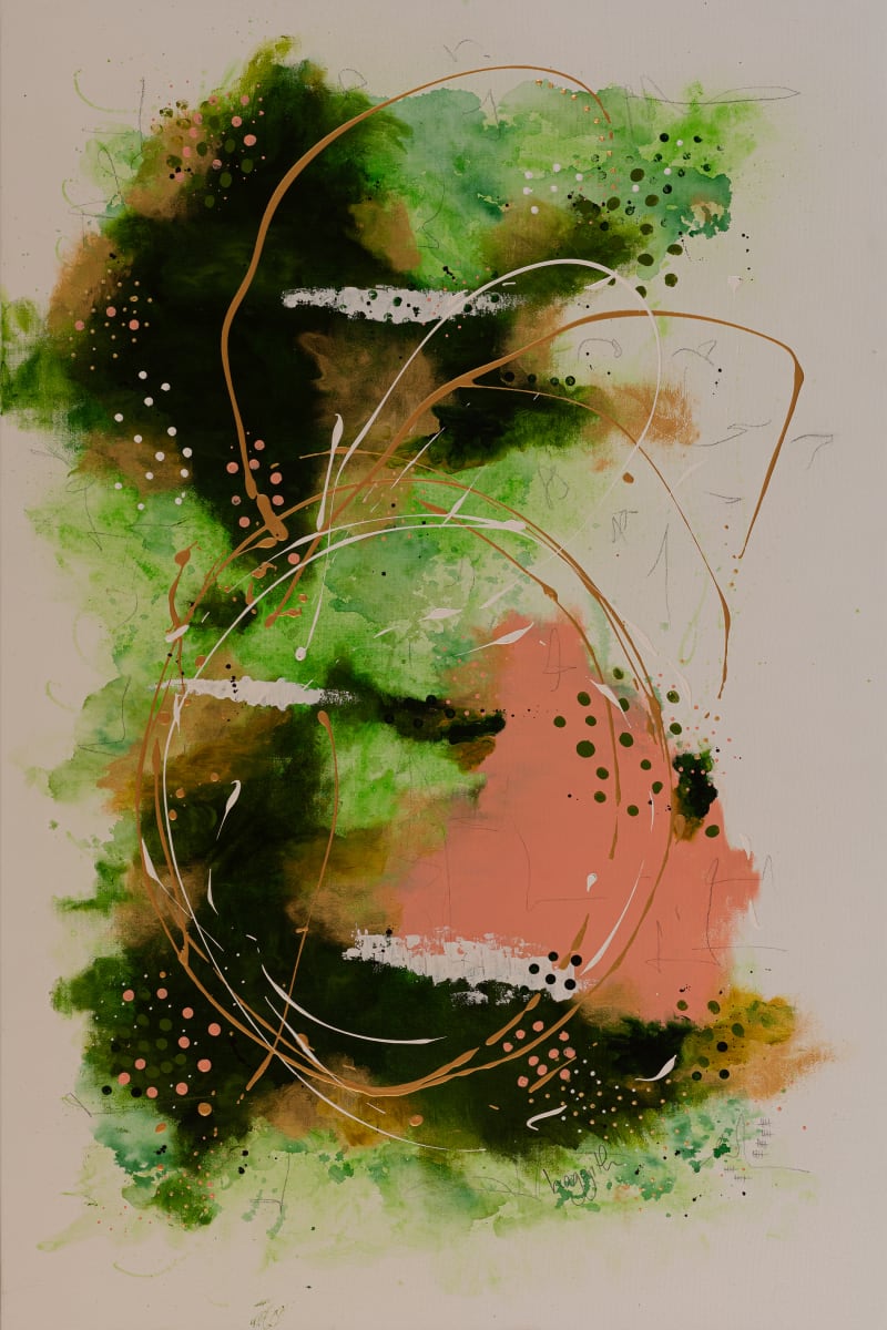 Fairie Forests Large by Haggith van Hees  Image: mixed media on canvas
in a gold floater frame