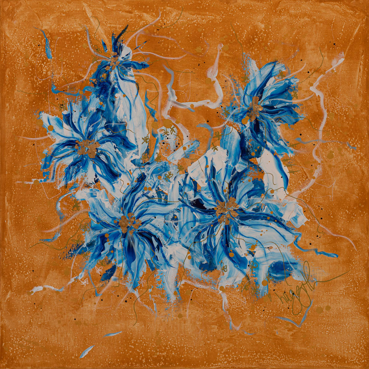Out of Brokenness comes Beauty by Haggith van Hees  Image: mixed media with gold leaf on canvas
in a gold floater frame