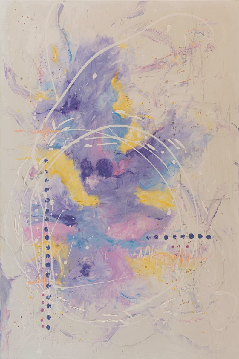 No Title (abstract pastel) by Haggith van Hees  Image: mixed media on canvas
in a white floater frame