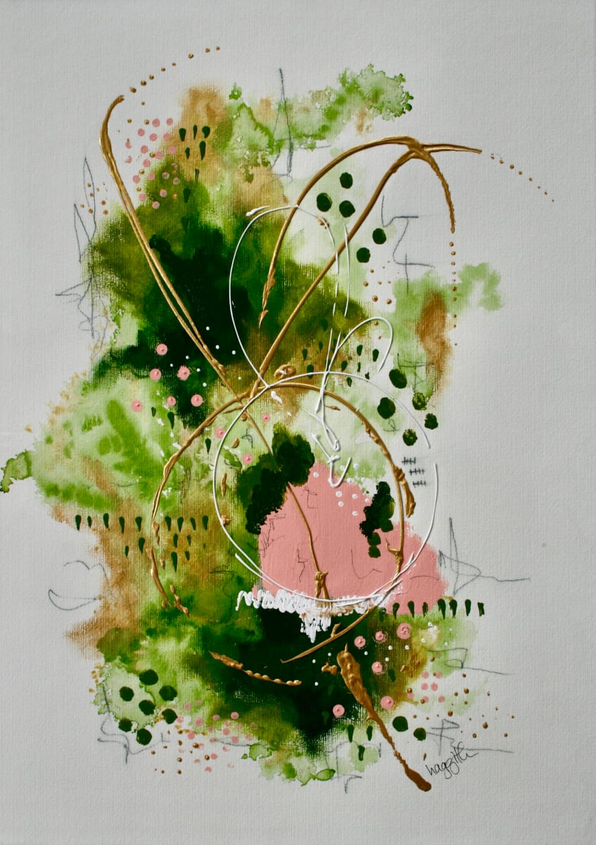 Fairie Forests small by Haggith van Hees  Image: Fairie Forests Small
mixed media on paper
in a gold/black frame