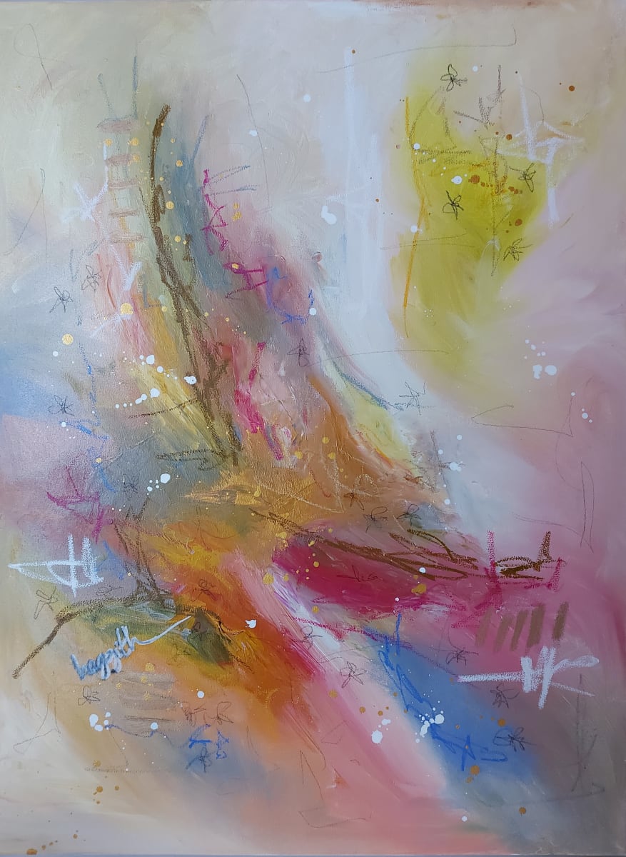 Love Blonde by Haggith van Hees  Image: Love Blonde
mixed media on canvas
in a white floater frame