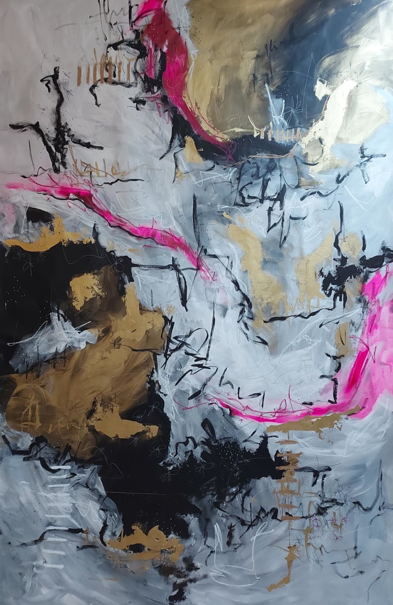 Screaming on the Inside by Haggith van Hees  Image: Screaming on the Inside
mixed media on canvas, as yet unstretched