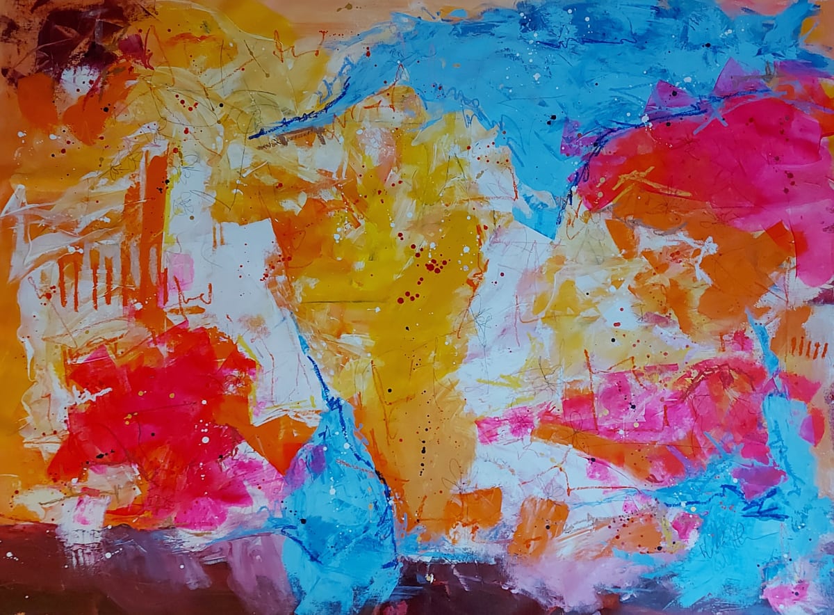 Sunset Boulevard by Haggith van Hees  Image: mixed media on canvas
in a white floater frame