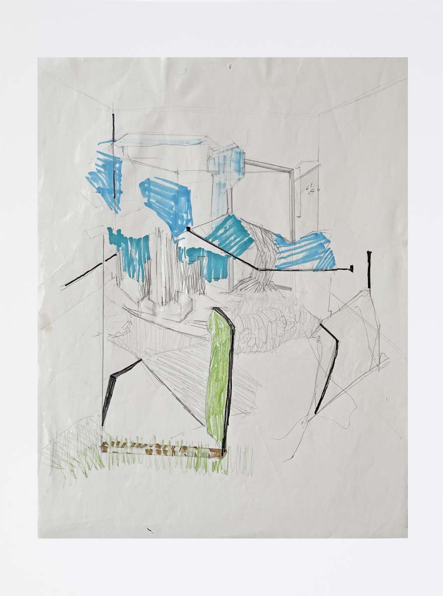 Sketch for Blu Greco Installation by Marisa Tesauro 