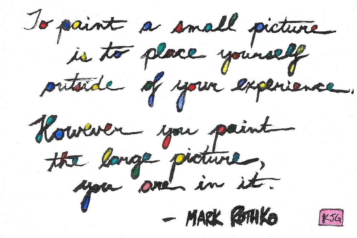 To paint a small picture by Karen J Gimbel 
