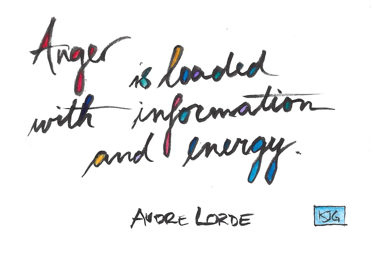 Anger is loaded with information and energy by Karen J Gimbel 