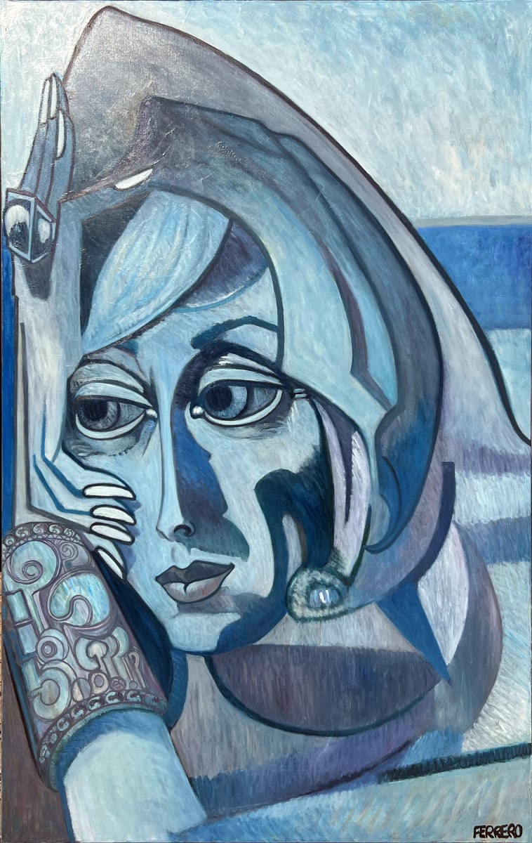 Femme allongée closeup by Galerie Marc FERRERO 