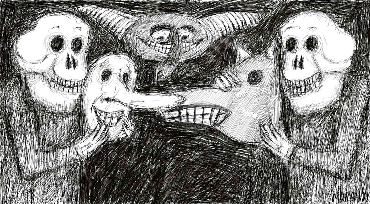Two Strangers Playing With Masks by Craig Moran, Image 1.