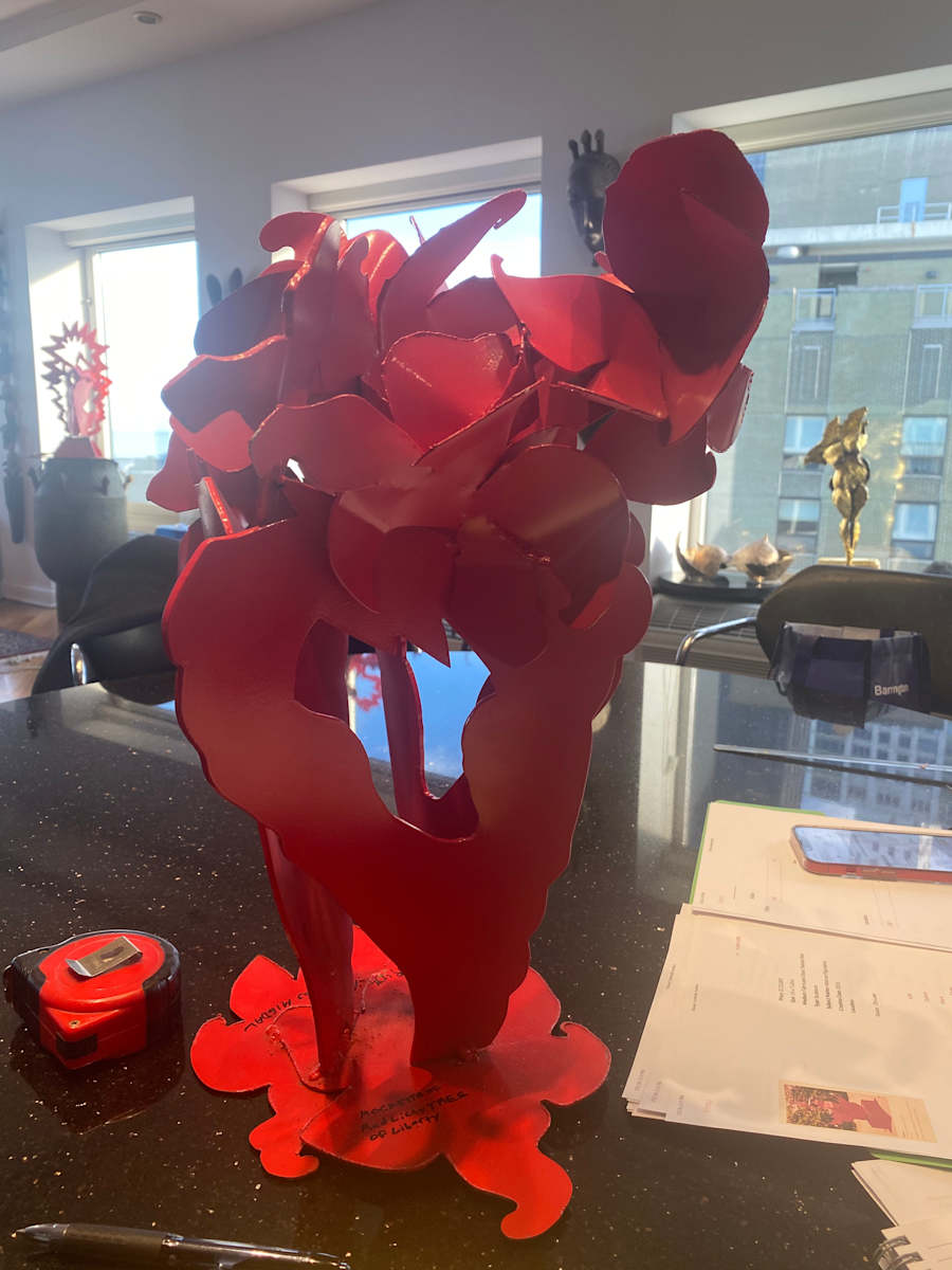 Maquette of Red Lilly Tree Of Liberty by Ruth Aizuss Migdal 