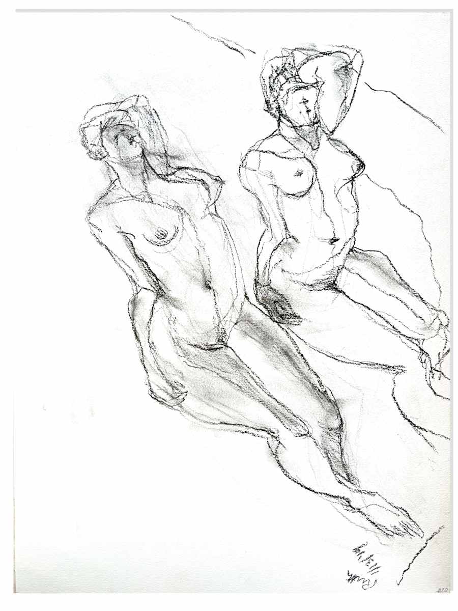 Two Figure Seated #20 by Ruth Aizuss Migdal, Image 5.