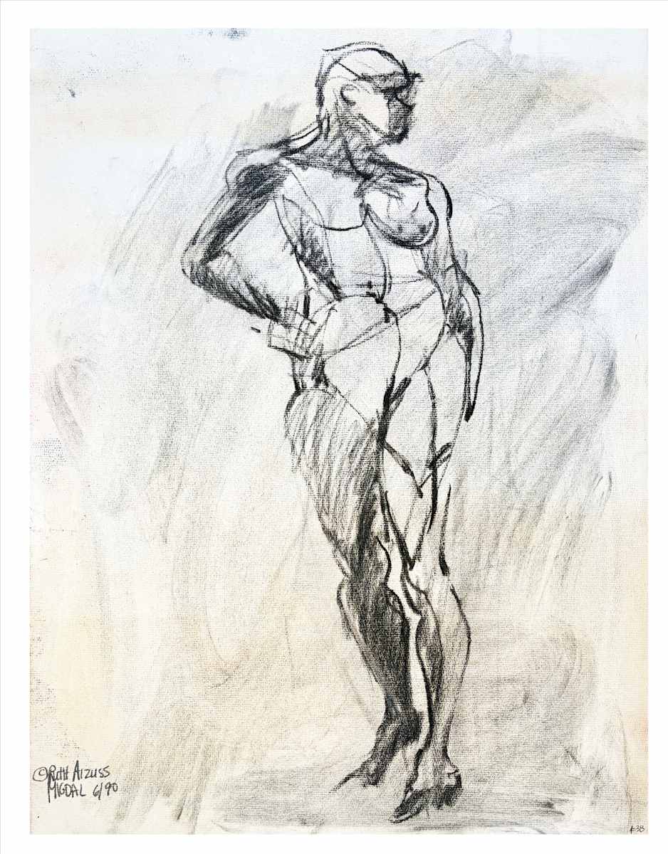 Charcoal Study #38 by Ruth Aizuss Migdal, Image 6.