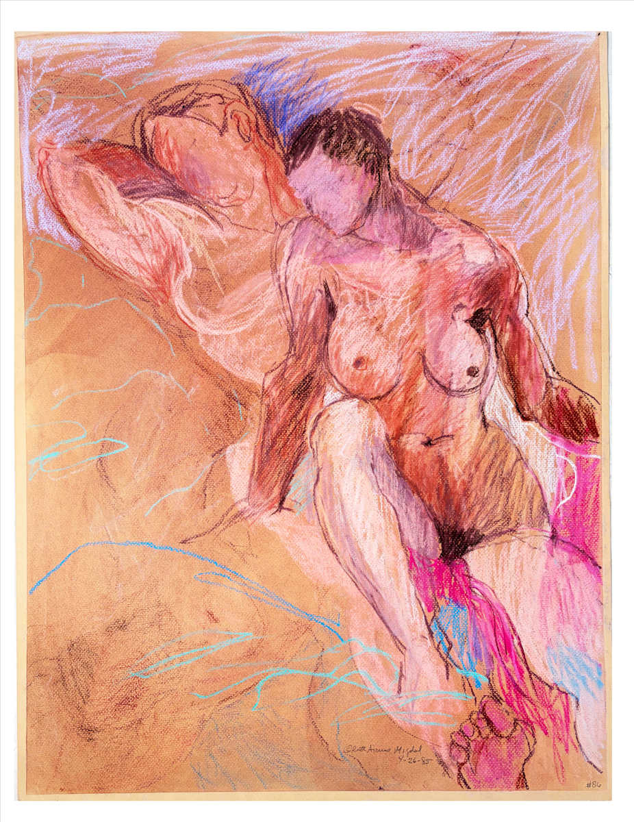 Two Figure Models #86 by Ruth Aizuss Migdal, Image 1.