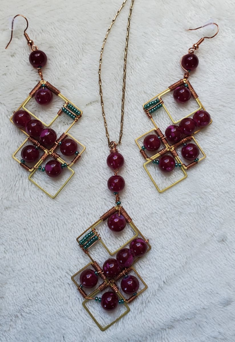 Geometric Cherries Jubilee by Hayley Kathleen Burton 