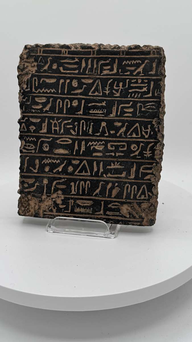Egyptian Heavy Stone Hieroglyphic Plaque, Image 1.