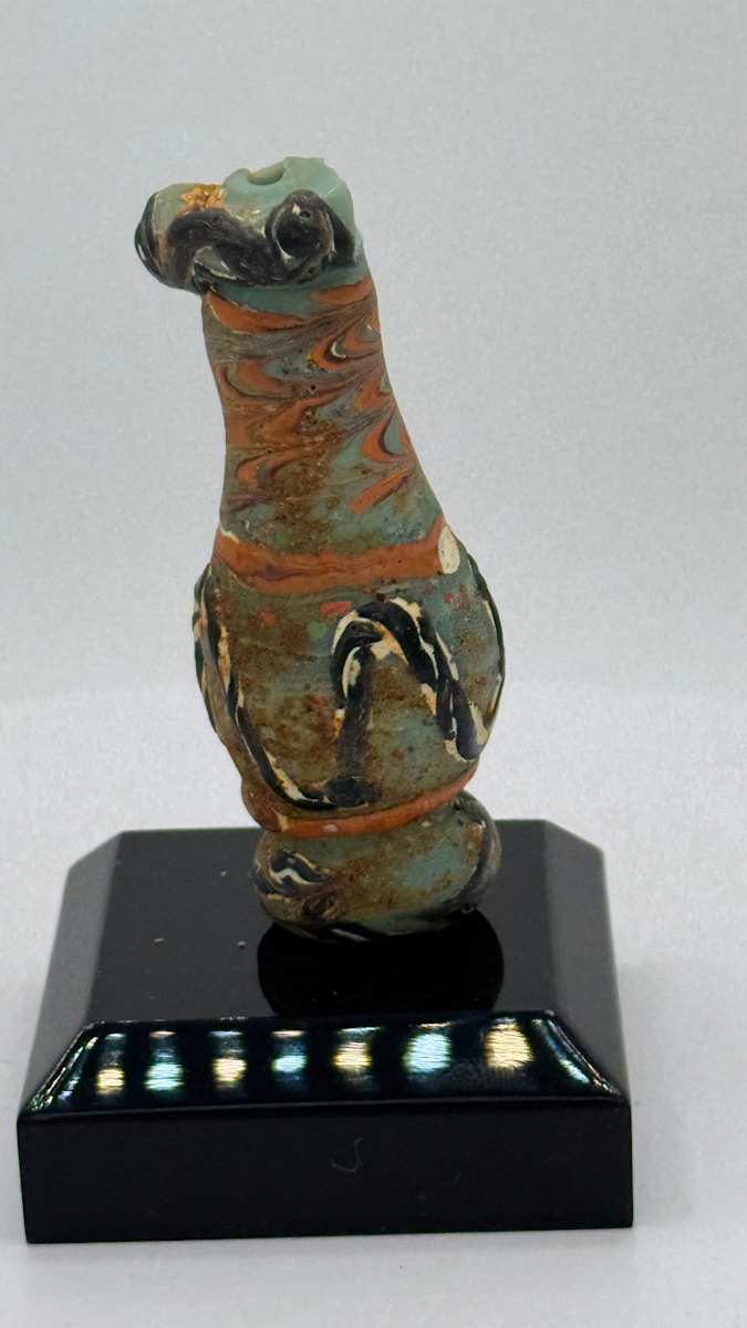 Detailed Phonenician Vase or Alabastron from colourful core-formed glass 300BC 
