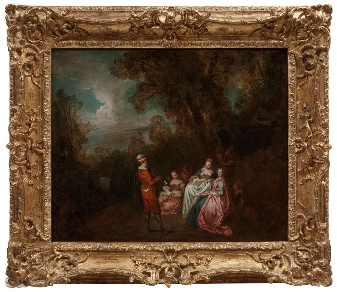 "Le Jouer du Flageolet" by Jean-Antoine Watteau, Image 1.