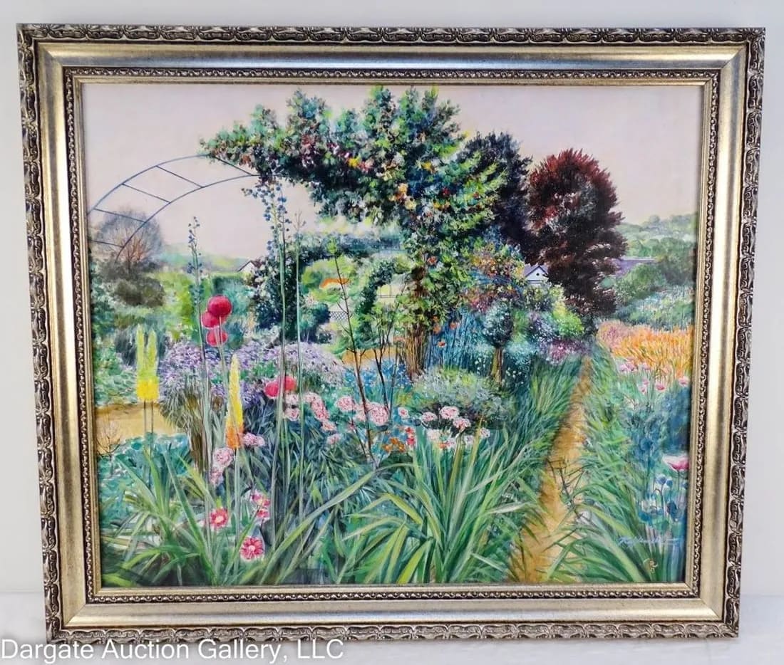 “Floral Landscape of the Village Giveny” by Rolf Rafflewski  Image: Garden from the Village of Giveny in Normandy France where Claude Monet lived from 1883-1926 