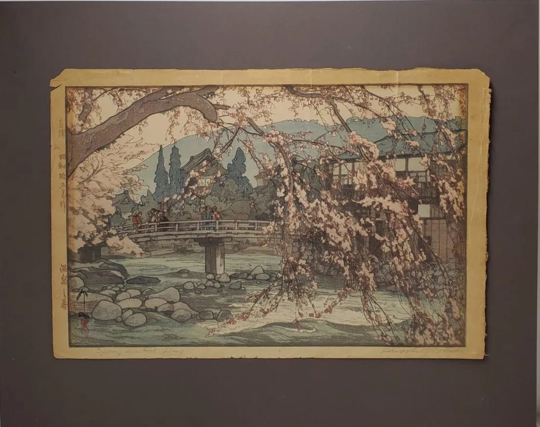 "Spring in a Hot Spring" by Hiroshi Yoshida 