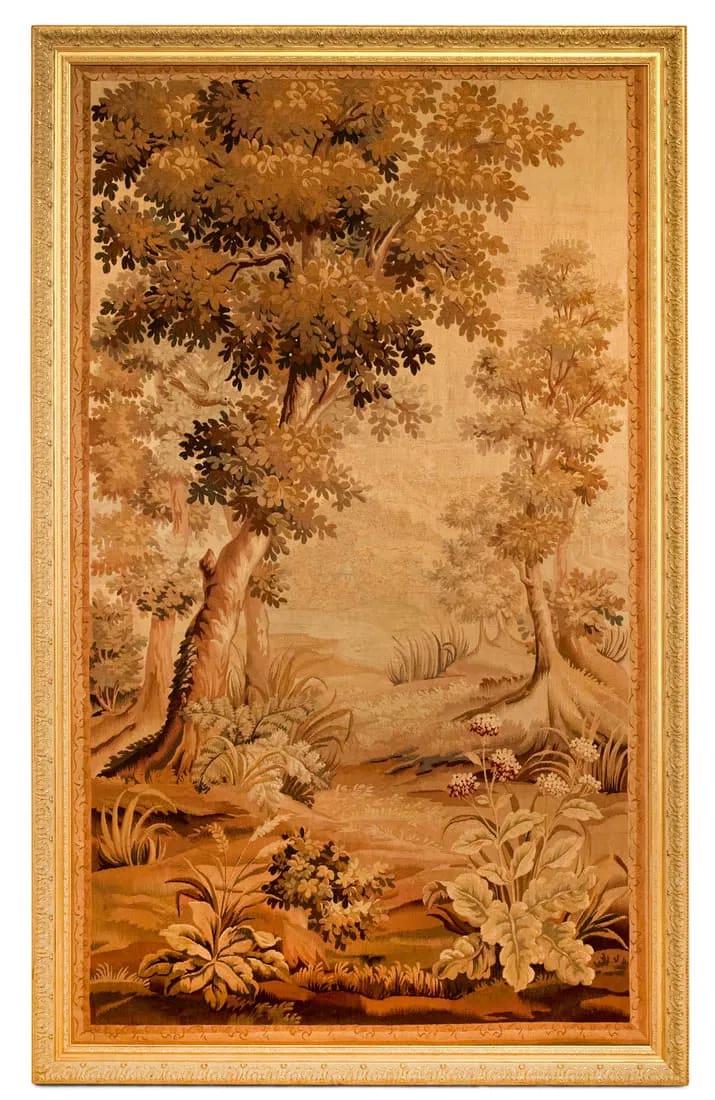 Large French Framed Aubusson Tapestry 