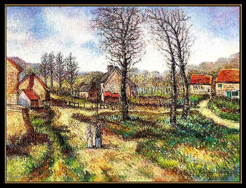 “La Ferme Des Guillaume Et Ses Batiments“ by Hugues Claude Pissarro 