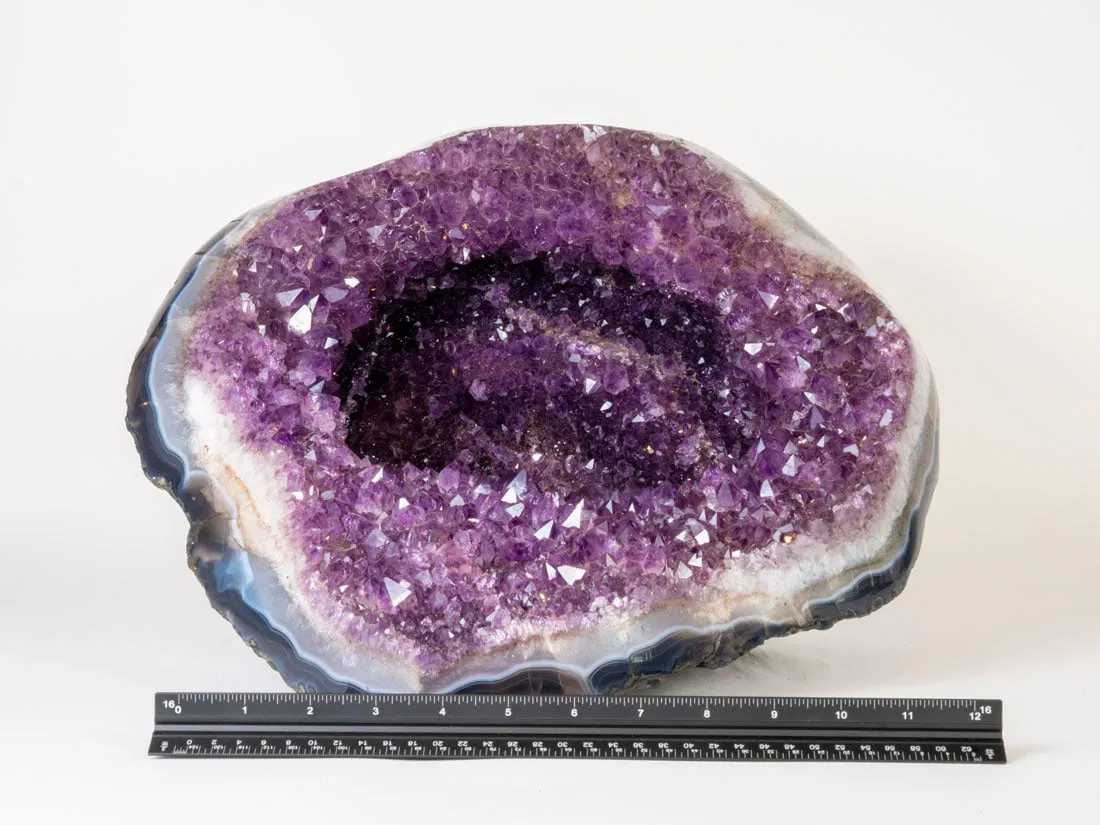 Deep Purple Amethyst Geode with a Polished Rim 
