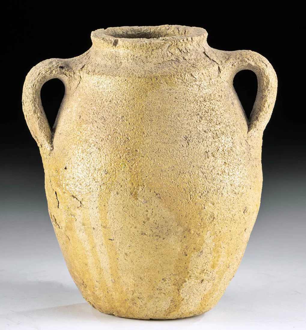 5th C. Holyland Byzantine Glazed Pottery Storage Jar 