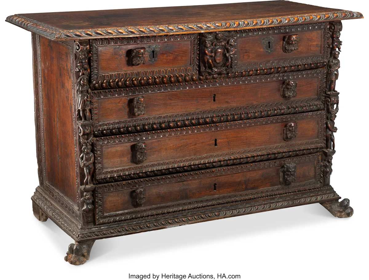 A Fine Italian Renaissance Carved Walnut Bambocci, circa 1550 