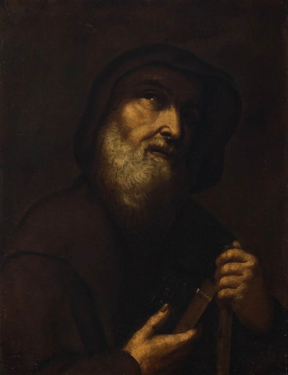 Head of a Capuchin Friar by Francisco De Zurbaran 1508-1662, Image 1.