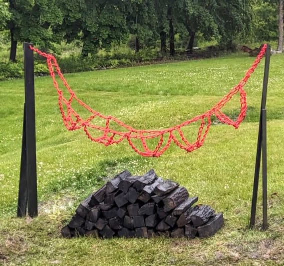 Hell's Hammock  (for you Know Who) 2023. by Vivien Collens  Image: displayed here  on grounds of Bennington Museum in 2023 in NBOSS exhibition.