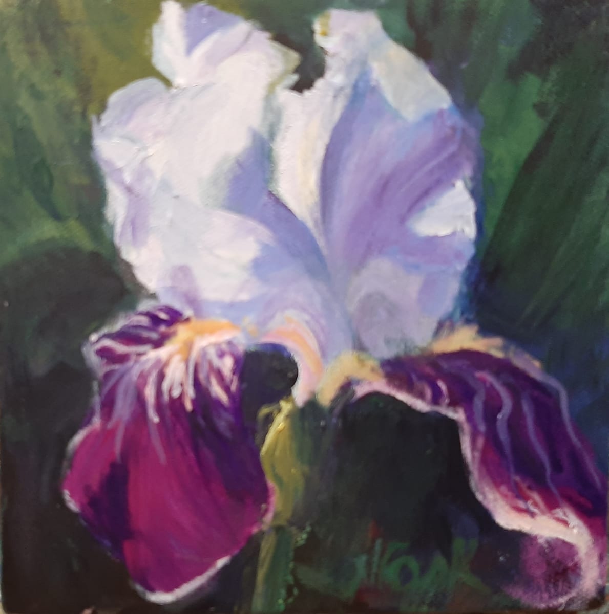 Iris Close Up by Nanci Cook  Image: Small painting of a beautiful iris