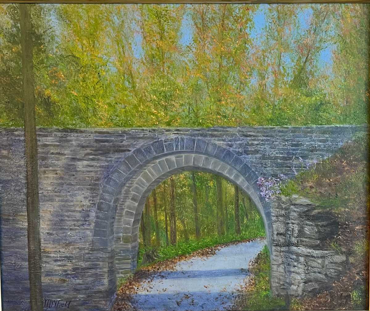 Pulaski Arch by Michael W Field  Image: This is the Pulaski Arch next to the Salmon River.  Just a beautiful place to paint on a nice fall day.