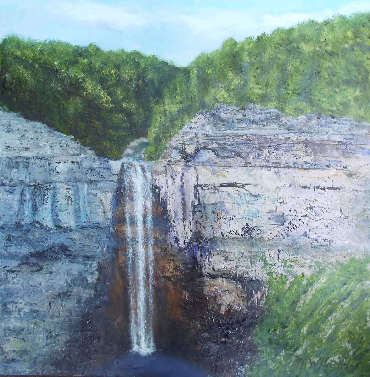 Taughannock Falls by Michael W Field  Image: Painted Taughannock Falls on site (Plein Air).  People visiting the falls were very kind with their comments about my painting.