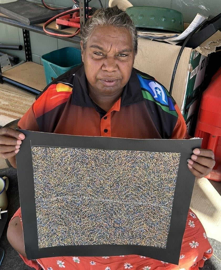 Bush seeds by Annie Nelson Napangardi 