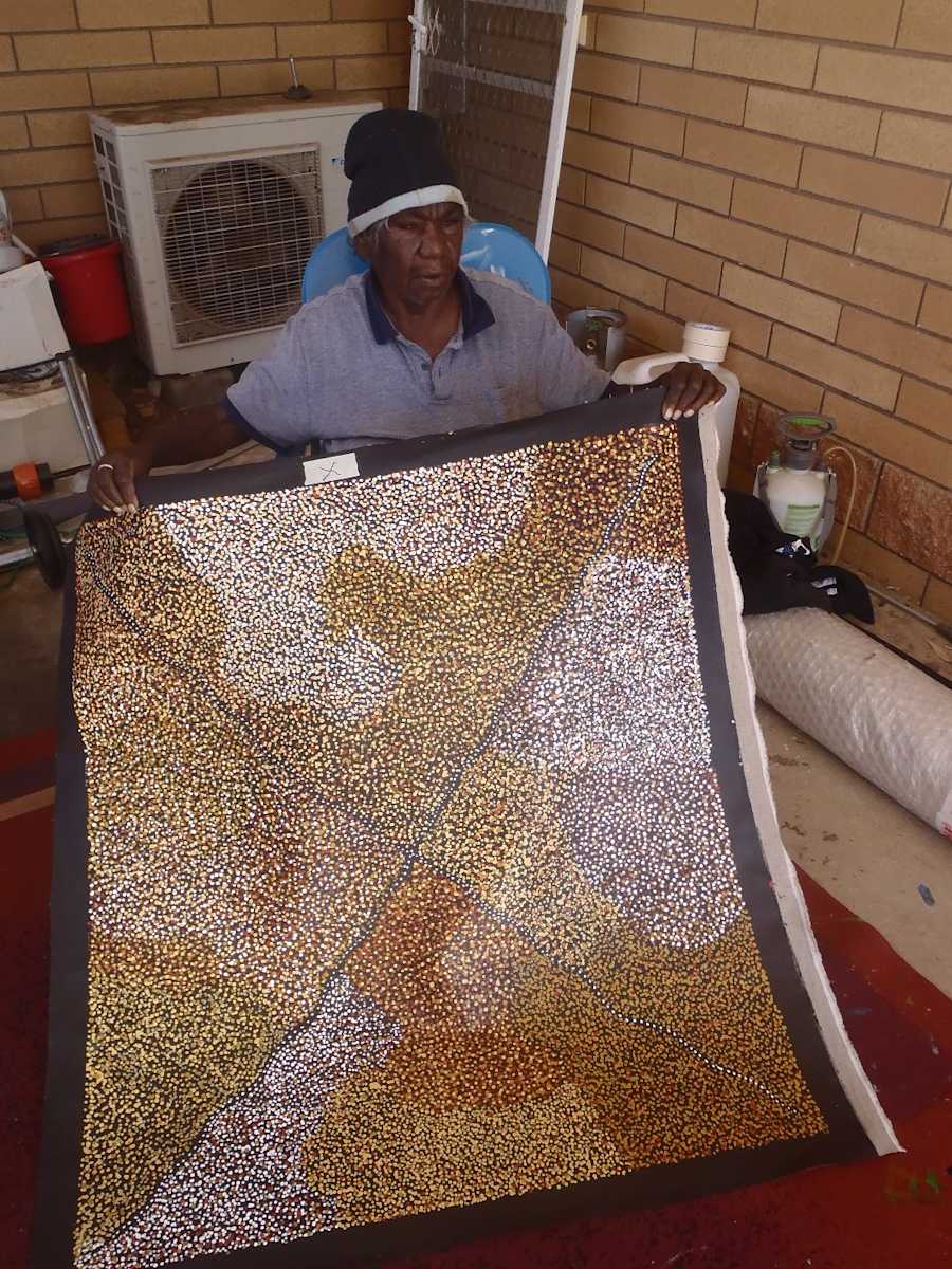 Mountain Devil Lizard dreaming by Kathleen Petyarre, Image 1.