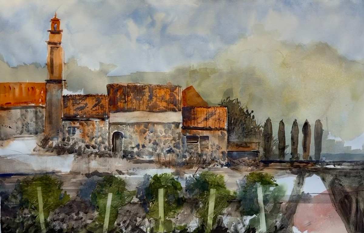 Chianti Respite by Steve Griggs Watercolor 