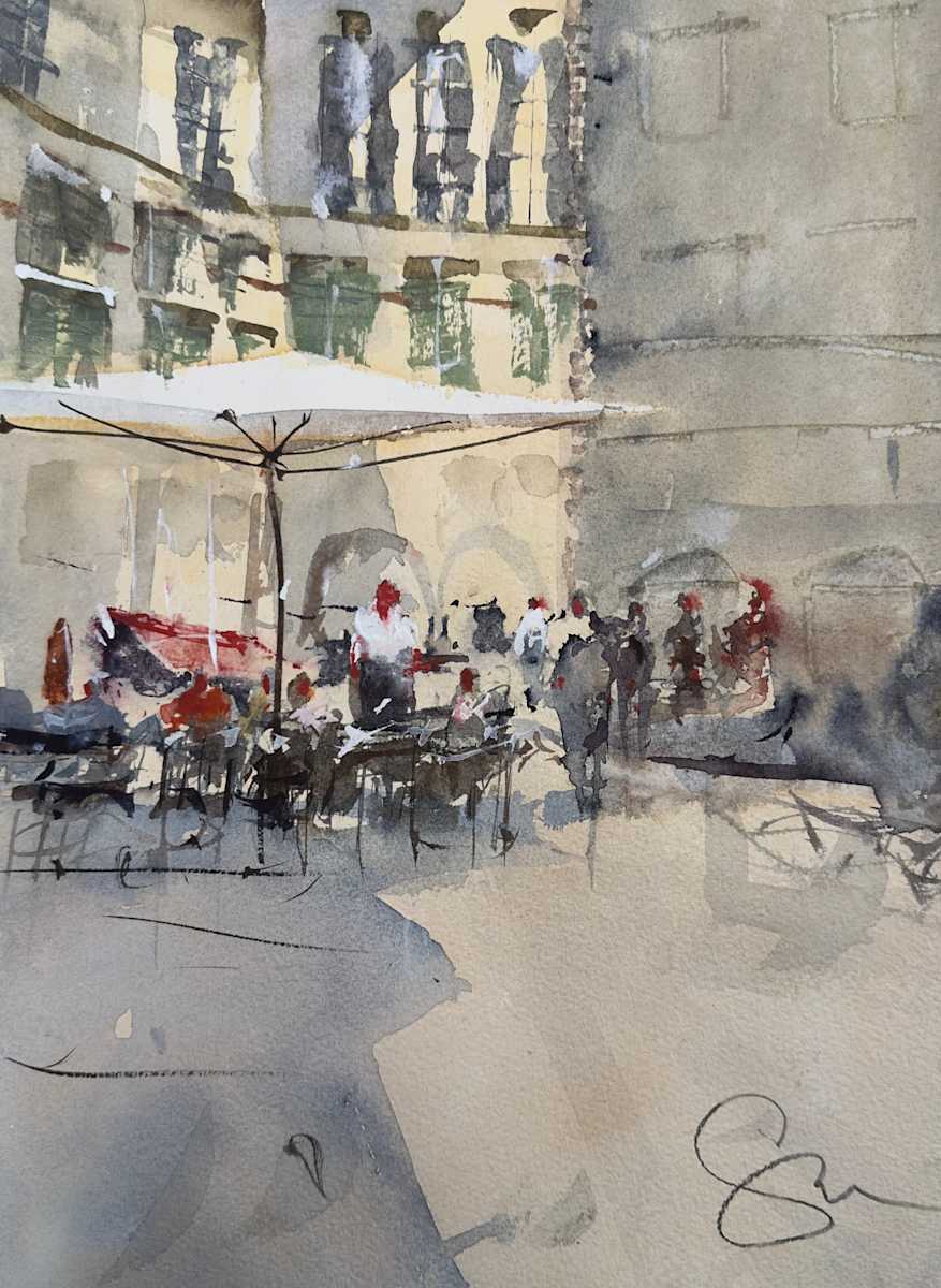 Apertivo with Friends by Steve Griggs Watercolor 