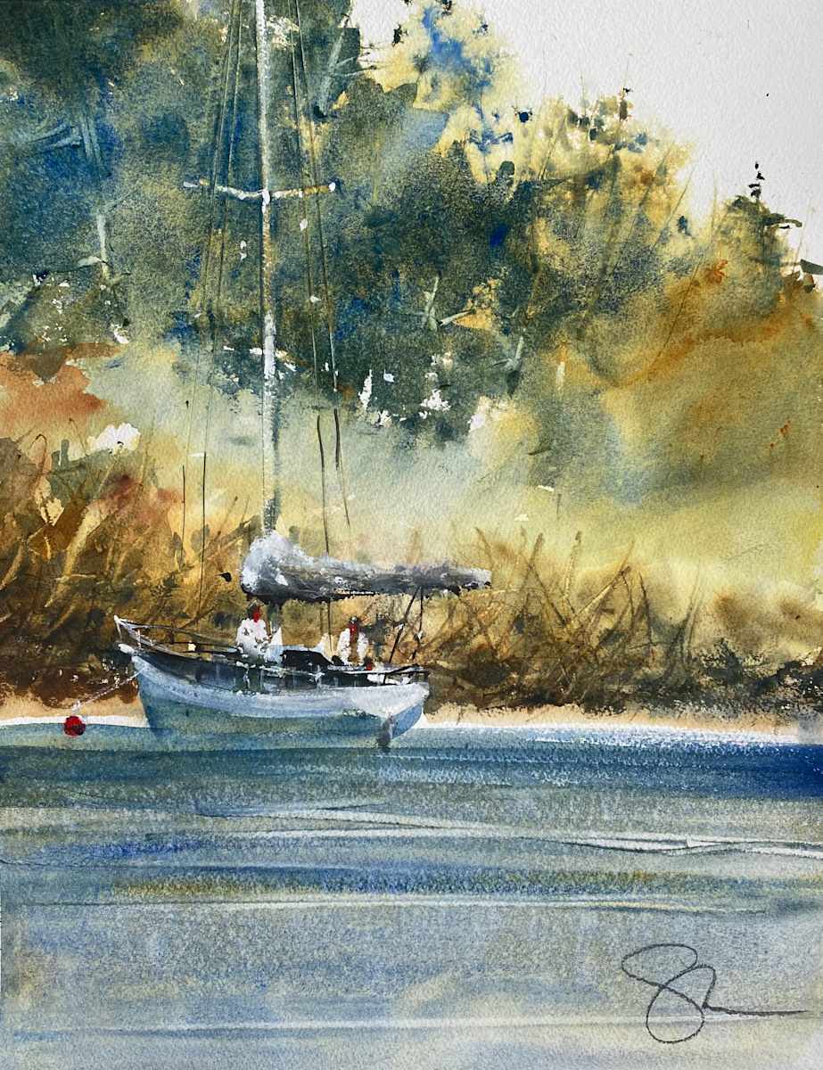On the Sideline by Steve Griggs Watercolor 