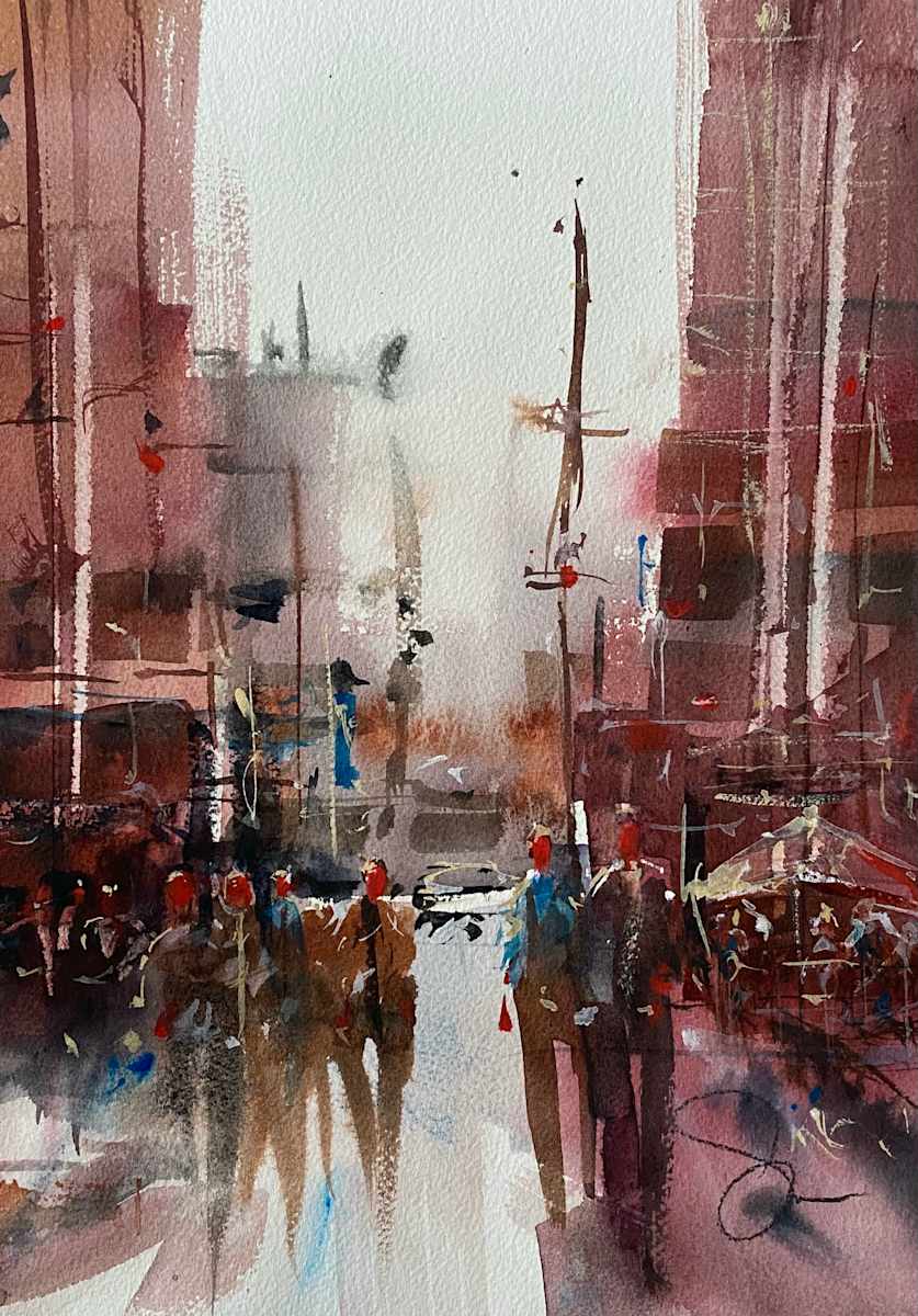 Uncle Lloyd's Visit by Steve Griggs Watercolor 