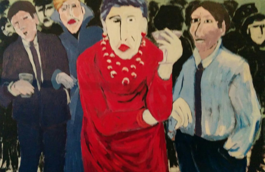 Opera Diva I by Kenna Lee Barradell  Image: Painting of an opera patron at a members party.