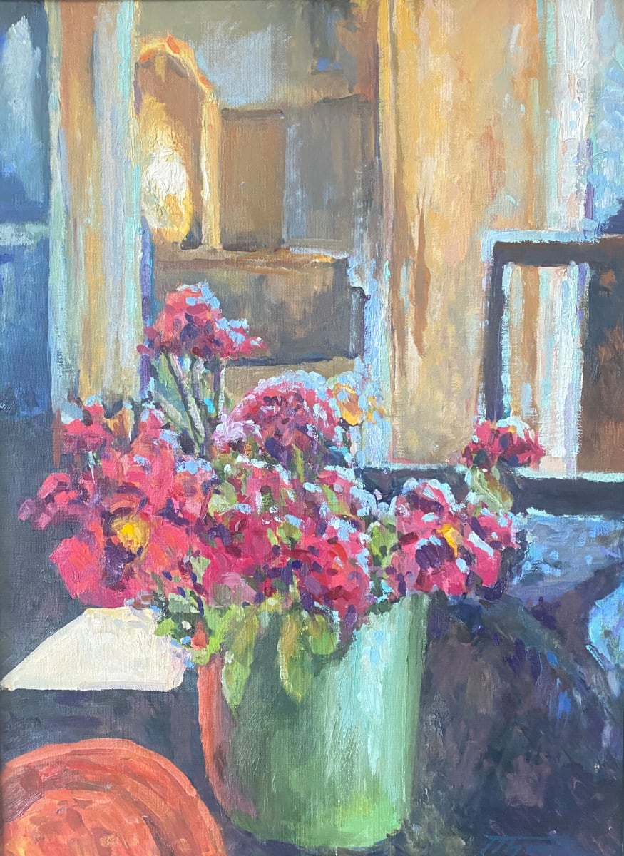 Evening Zinnias by Trevor  Thomas 