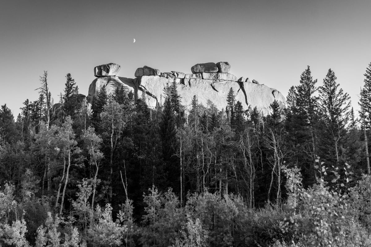 Moonrise over Holdout Rock by Denise Hawkins 