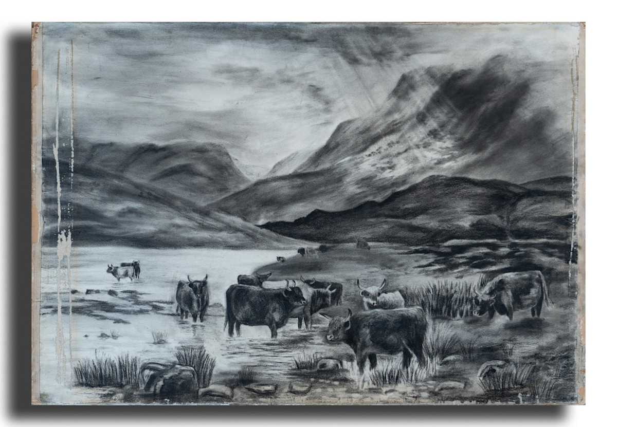 Grazing Cattle  (River) by C.R.Kaye, Image 1.